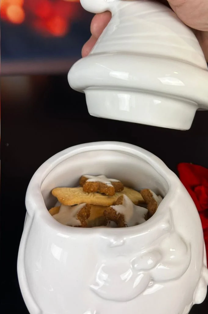 Deko Gebäckdose Santa Tonio creme-weiß