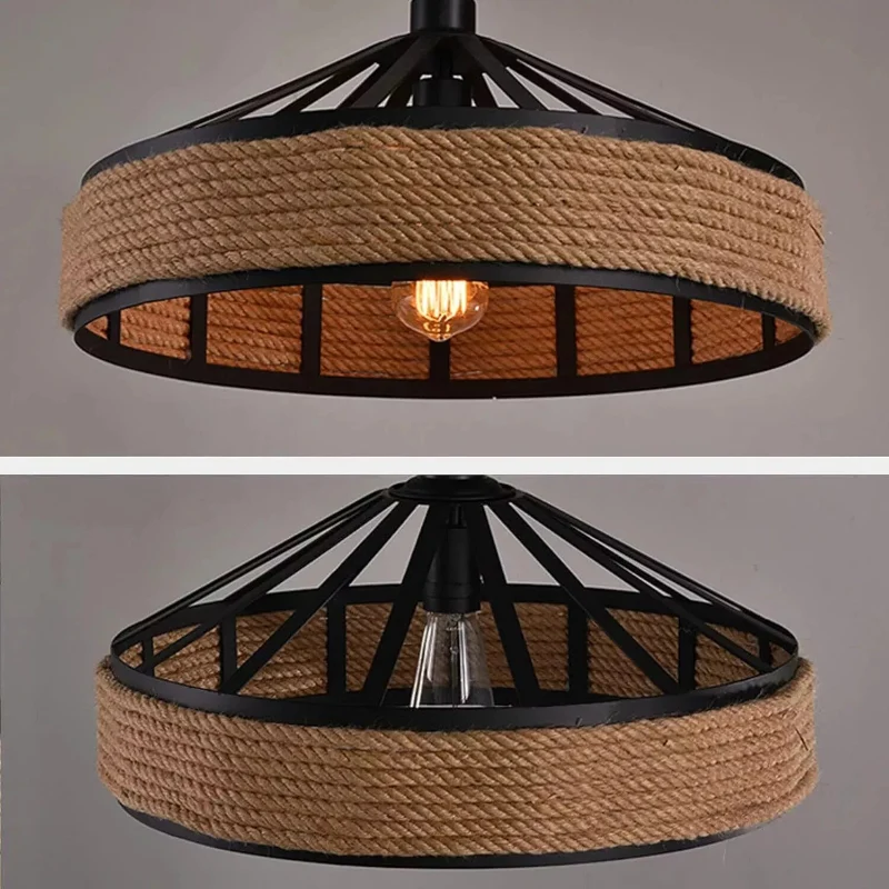 Hanfseil Pendelleuchte Ø30cm Höhenverstellbar~2936