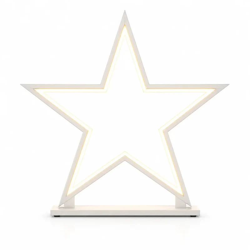 LED Stern Tischlampe "Lucy" 53 cm – Holz Weiß – Weihnachtsstern Lampe von Sompex