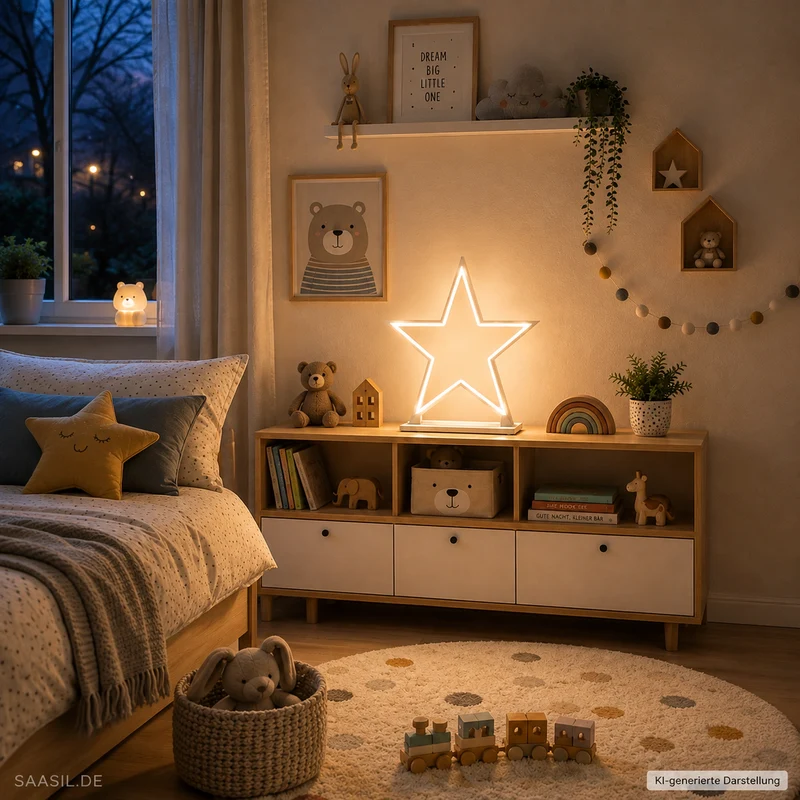 LED Stern Tischlampe "Lucy" 53 cm – Holz Weiß – Weihnachtsstern Lampe von Sompex