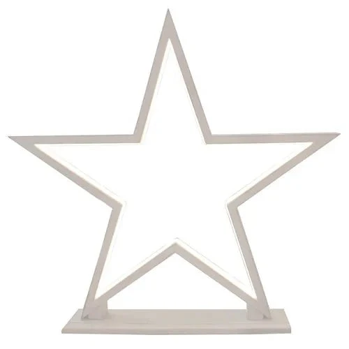 LED Stern Tischlampe "Lucy" 53 cm – Holz Weiß – Weihnachtsstern Lampe von Sompex
