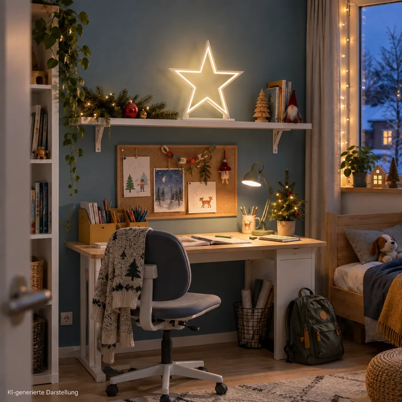 LED Stern Tischlampe "Lucy" 53 cm – Holz Weiß – Weihnachtsstern Lampe von Sompex