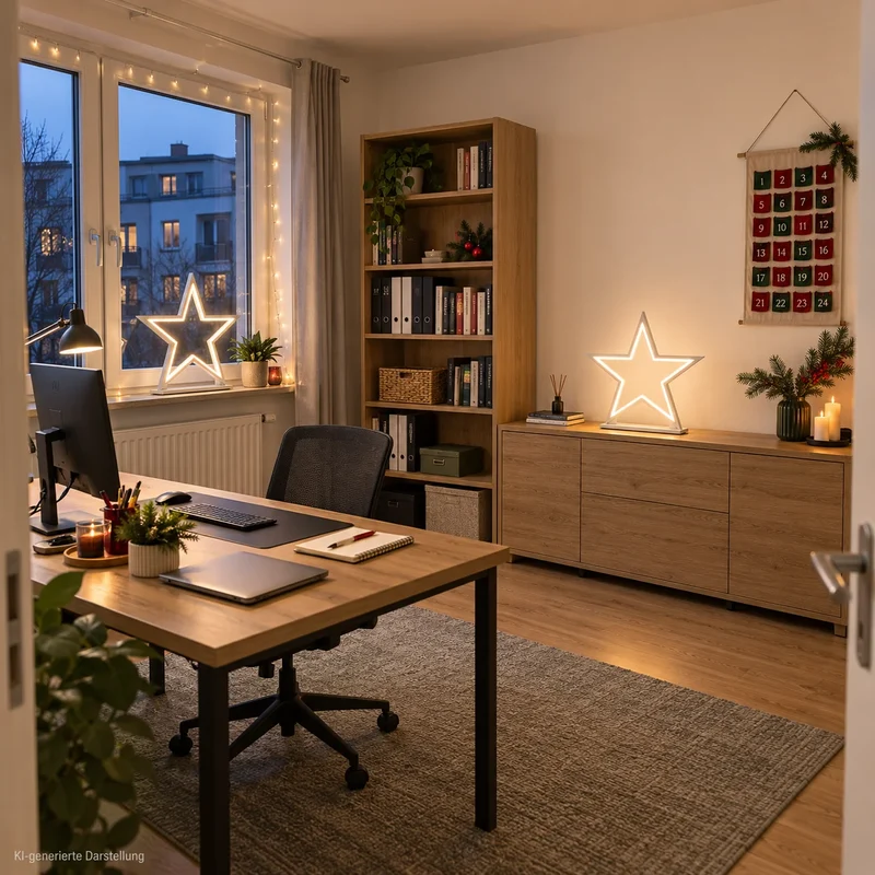 LED Stern Tischlampe "Lucy" 53 cm – Holz Weiß – Weihnachtsstern Lampe von Sompex