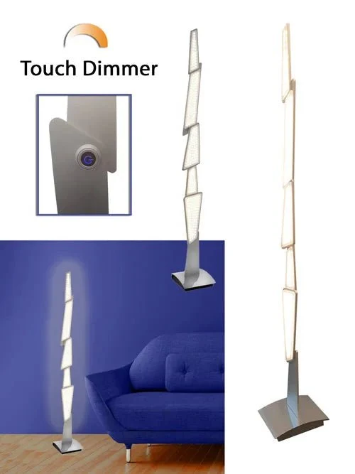 Indirekte LED Stehlampe SPACY – dimmbare Design-Stehleuchte als Wallwasher, 2000 Lumen, Touch-Dimmer