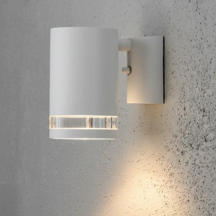 Außen-Wandstrahler Modena weiß Alu Glas IP44