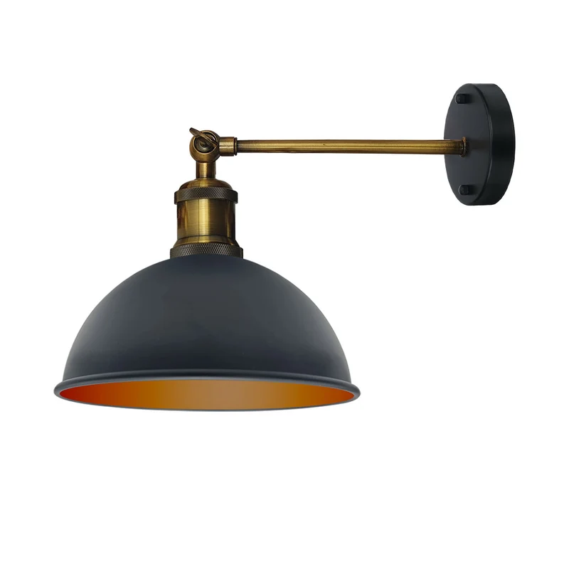 Wandleuchte schwarz innen gold & verstellbarer Arm~ 2901