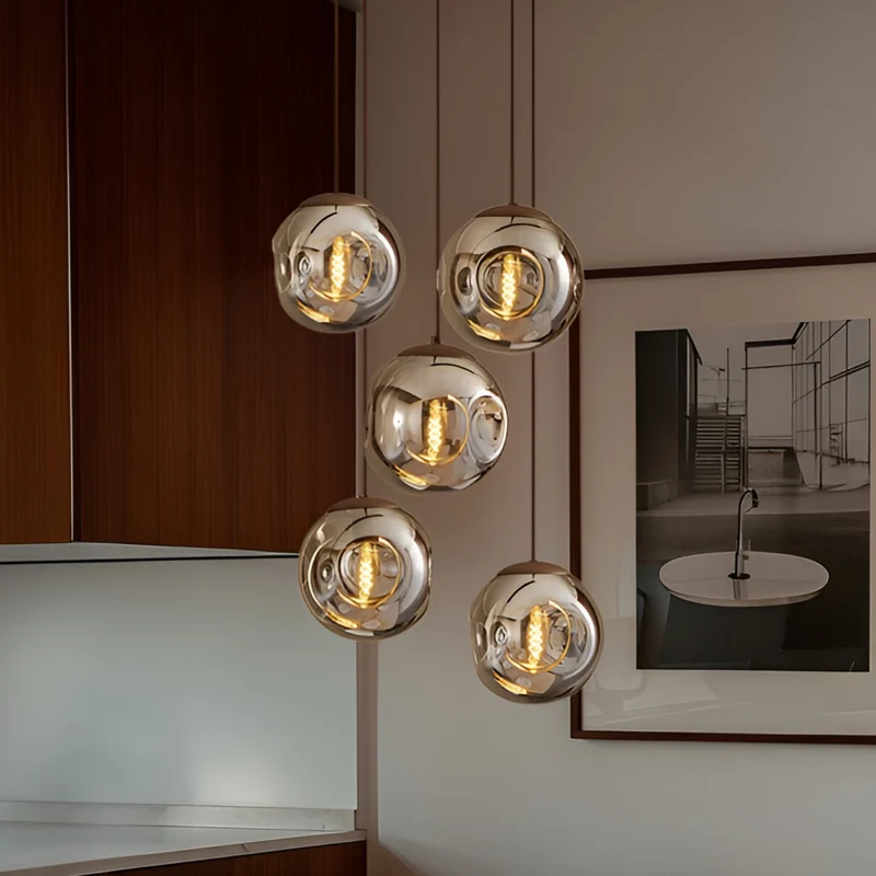 B-Ware Lindby Hängeleuchte Valentina Glas rauchgrau rund Hängelampe Lampe Leuchte S965