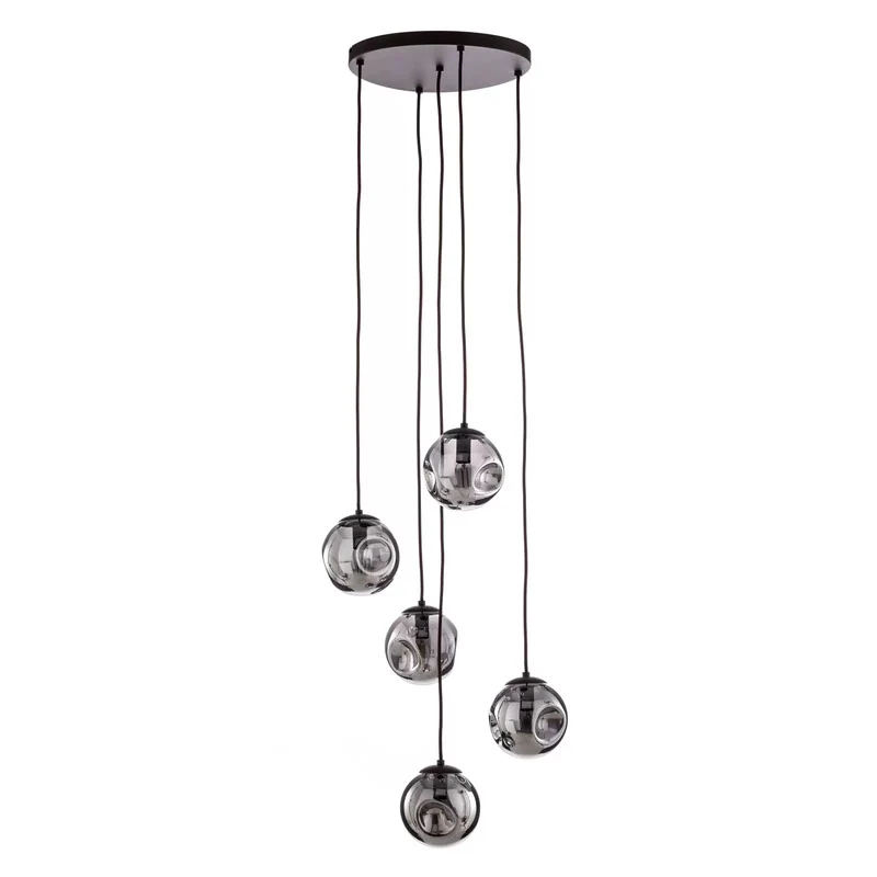 B-Ware Lindby Hängeleuchte Valentina Glas rauchgrau rund Hängelampe Lampe Leuchte S965