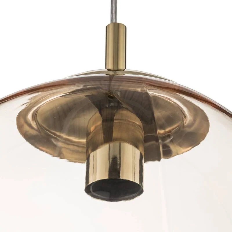 B-Ware Euluna Glas-Hängeleuchte Sol Deckenlampe Lampe Leuchte E27 Glas gold bernst376
