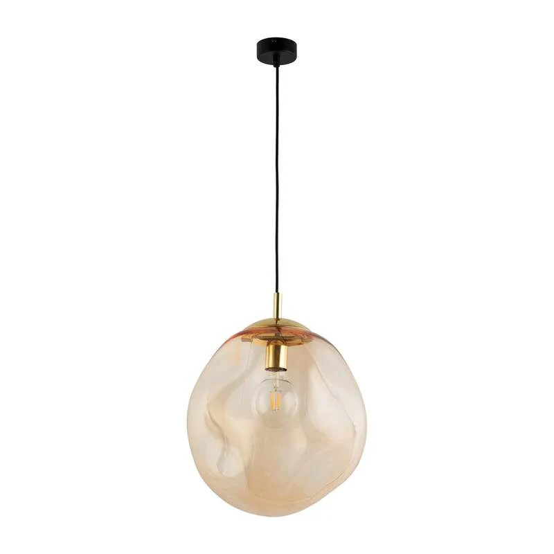 B-Ware Euluna Glas-Hängeleuchte Sol Deckenlampe Lampe Leuchte E27 Glas gold bernst376