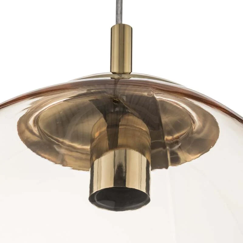 B-Ware Euluna Glas-Hängeleuchte Sol Deckenlampe Lampe Leuchte E27 Glas gold bernst376