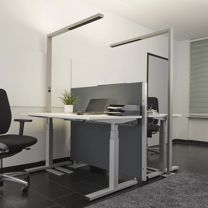 B-Ware Arcchio LED Office Floor Lamp Jolinda, Silver, 4,000 K, Sensor
