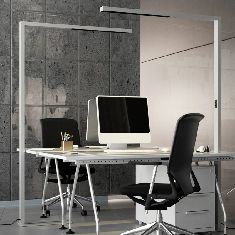 B-Ware Arcchio LED Office Floor Lamp Jolinda, Silver, 4,000 K, Sensor