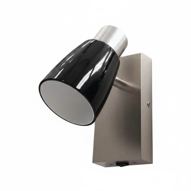 Wandstrahler mit Schalter GU10 – Glas schwarz – schwenkbare Wandlampe – Fischer & Honsel