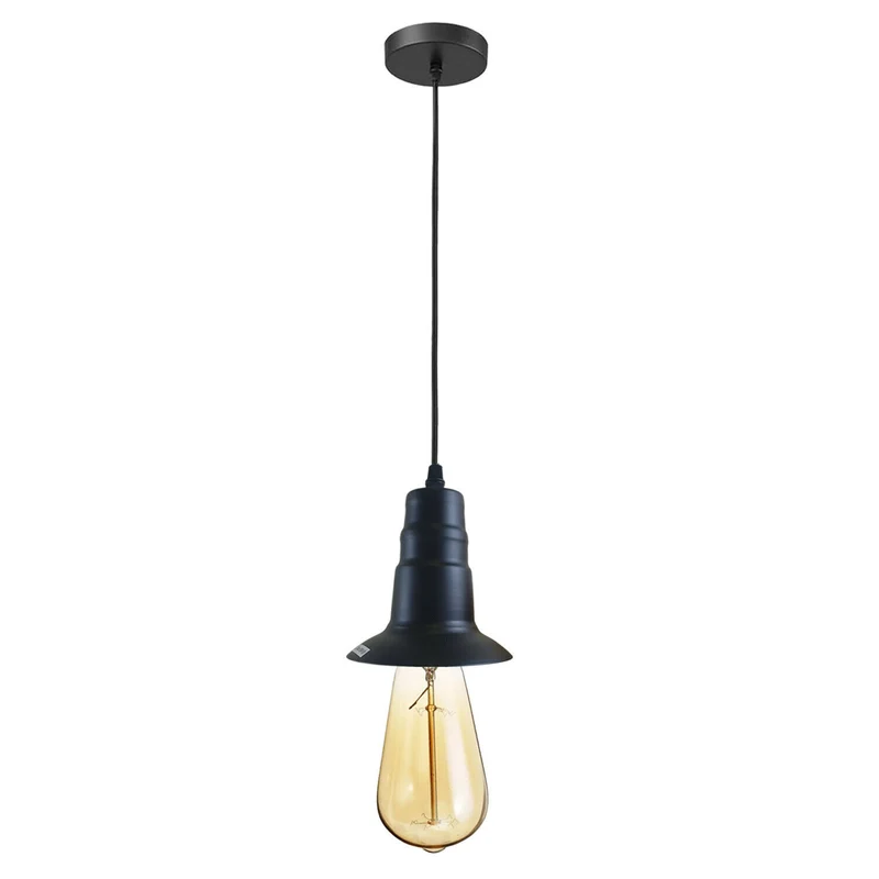 Matt schwarz Decken Lampenfassung industrielles hängendes Design~2899