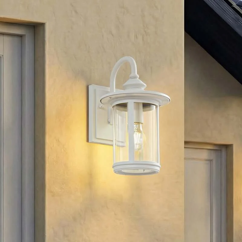 B-Ware Lindby Außenwandleuchte Zayn LED Gartenlampe Wandleuchte dimmbar weiß 33cm
