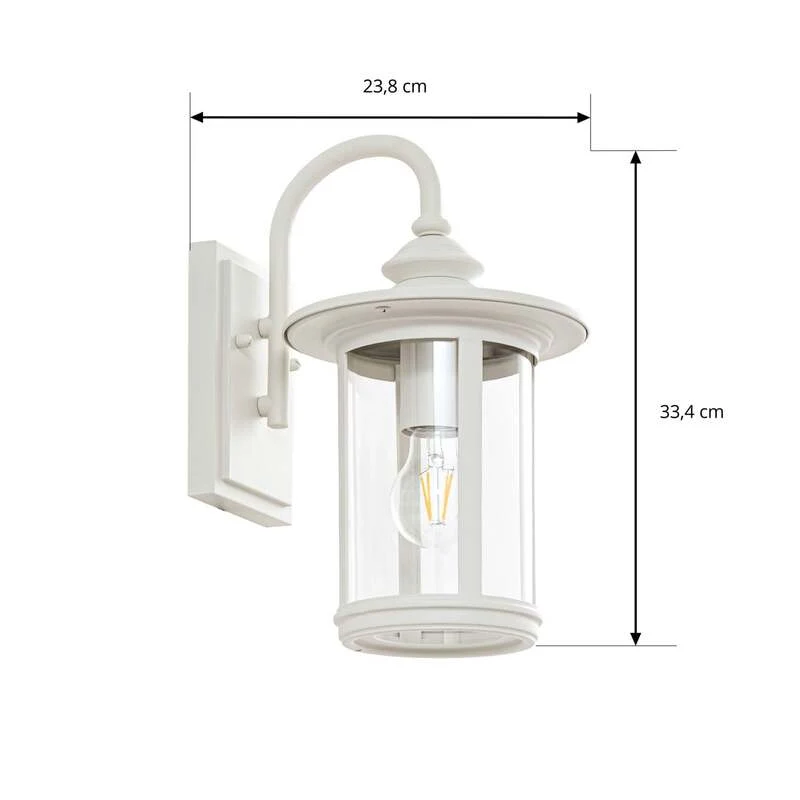 B-Ware Lindby Außenwandleuchte Zayn LED Gartenlampe Wandleuchte dimmbar weiß 33cm