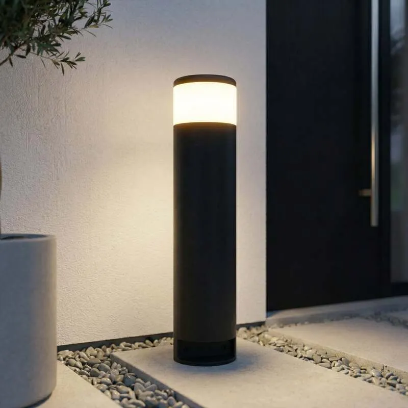 B-Ware Lucande Sockellampe Corban Außenleuchte Gartenlampe dimmbar anthrazit IP44