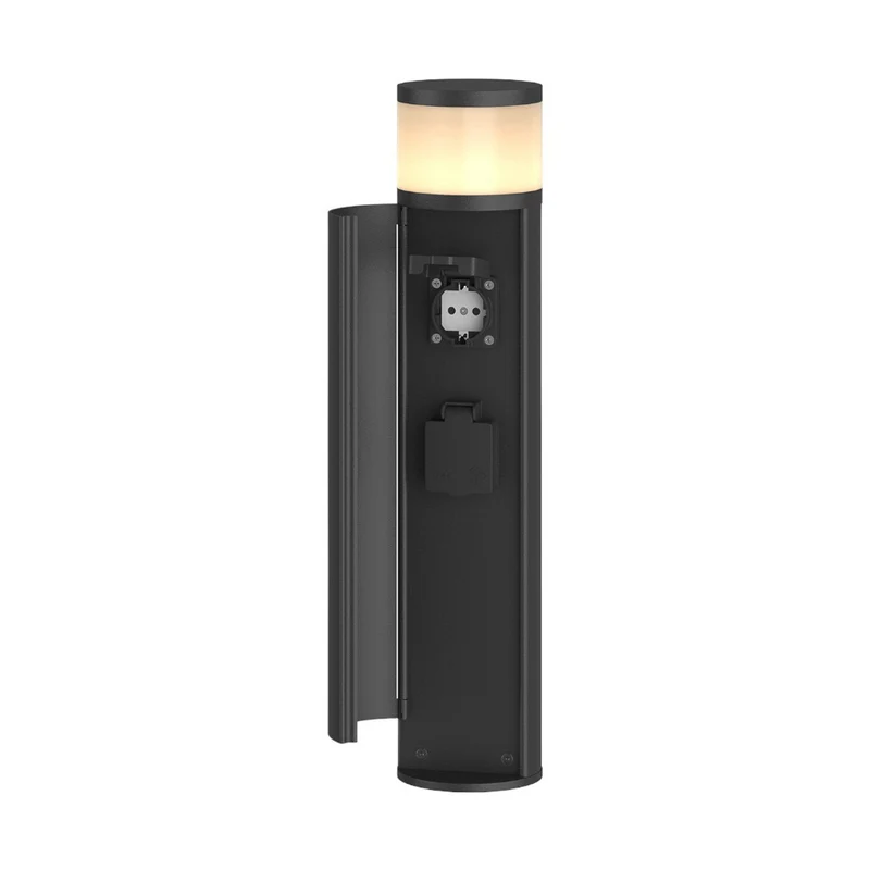 B-Ware Lucande Sockellampe Corban Außenleuchte Gartenlampe dimmbar anthrazit IP44