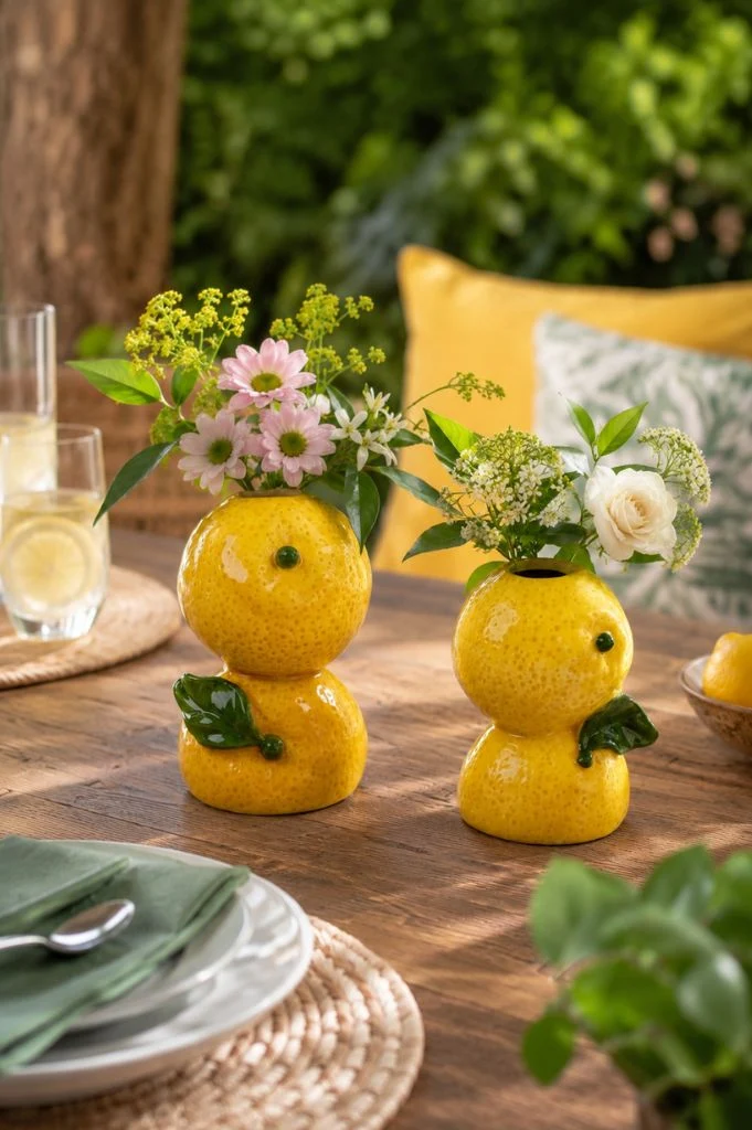 Vase Obstgarten Zitrone gelb