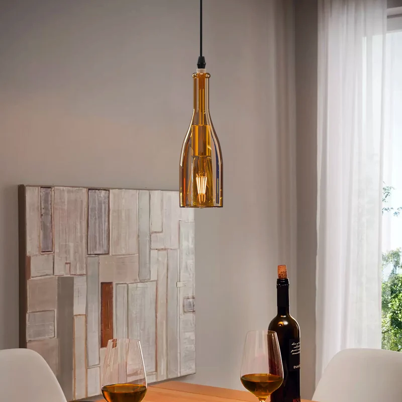 LEDSONE Weinflaschen Pendelleuchte Glas-Hängelampe ~2582