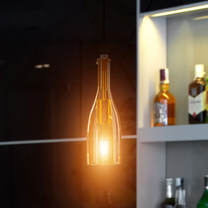 LEDSONE Weinflaschen Pendelleuchte Glas-Hängelampe ~2582