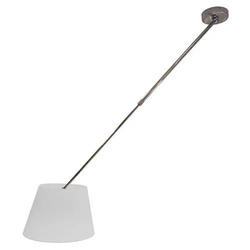 Pendelleuchte CROOK Chrom – höhenverstellbare Teleskop-Esstischlampe mit Stoffschirm, E27
