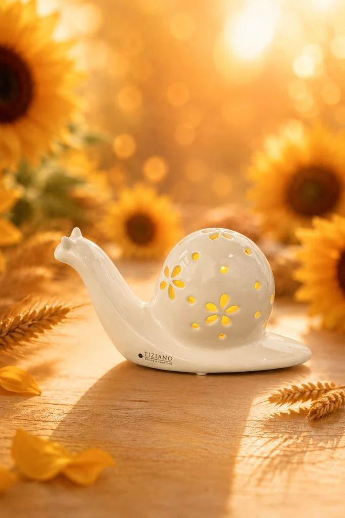 Schnecke Teadora creme-weiß LED