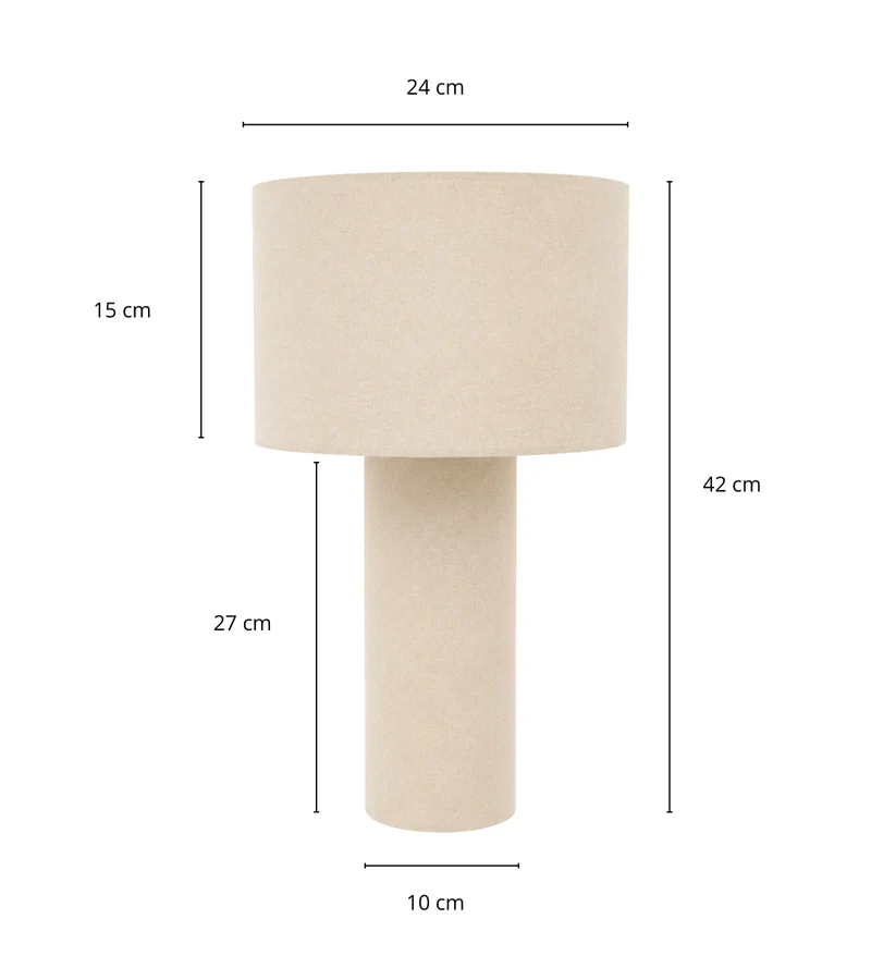 Mariah Tischlampe mit Lampenschirm aus Leinen, 42 x 24 cm