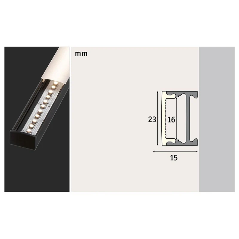 LED Strip Profil Square 2m Schwarz