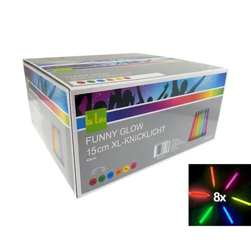 Großpackung XL Knicklichter 48 Stück 15 cm bunt alle Farben