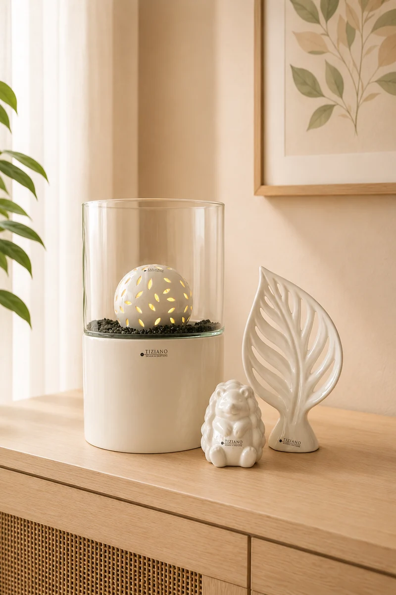 Dekoset Windlicht Latern XL mit Igel Max sitzend und Villa