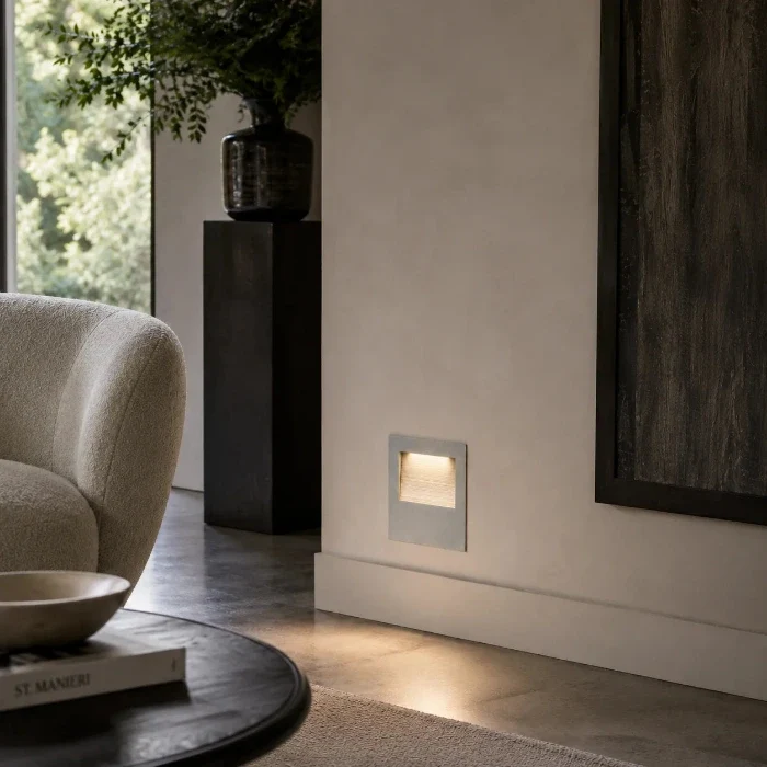 XXL LED Wandeinbauleuchte „Stella“ – 230V Stufenlampe, eckig, warmweiß 3000K