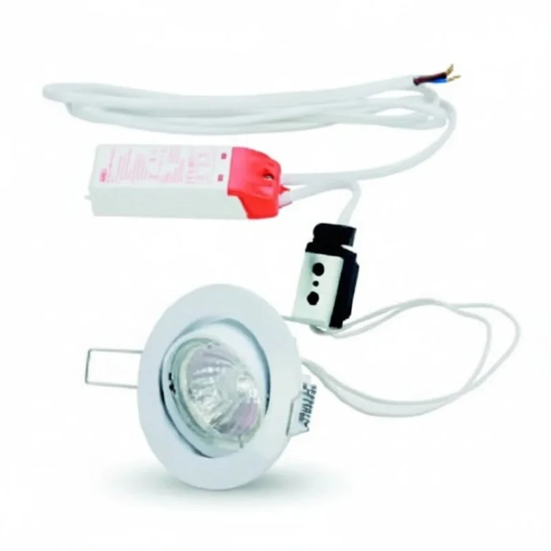 Einbaustrahler Set 12 V Halogen – Weiß – inkl. Trafo & Leuchtmittel