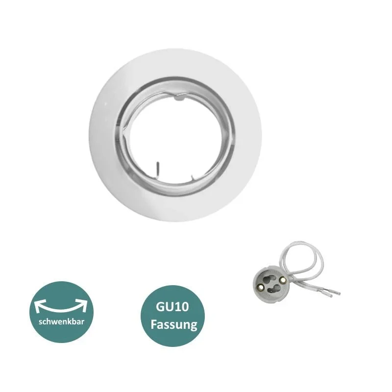 GU10 GU5,3 Einbaustrahler Weiß – schwenkbar – 230 V – Aludruckguss – Made in Italy