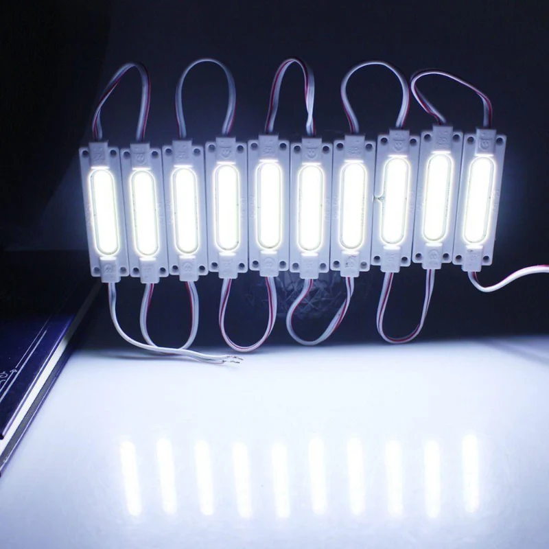 10er Set COB LED Module 12V IP65 Kaltweiß ~1750