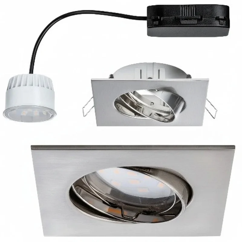Paulmann LED Einbaustrahler eckig satin – schwenkbarer Spot 927.72