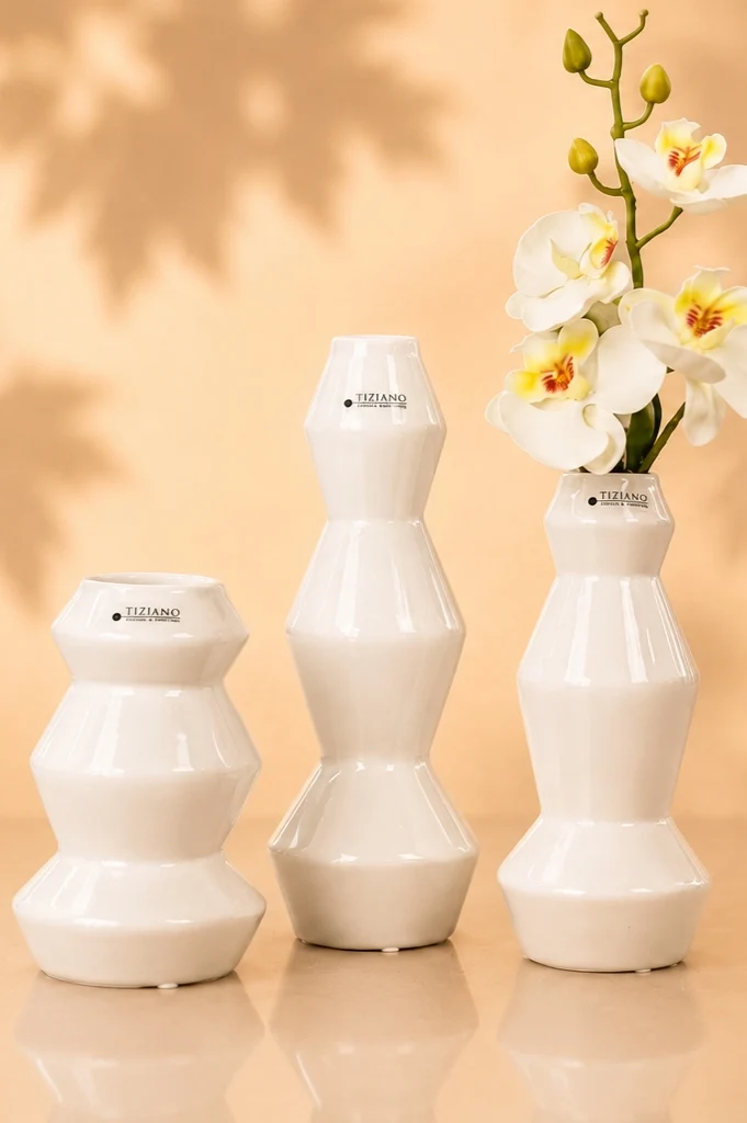 Vase Silandro creme-weiß