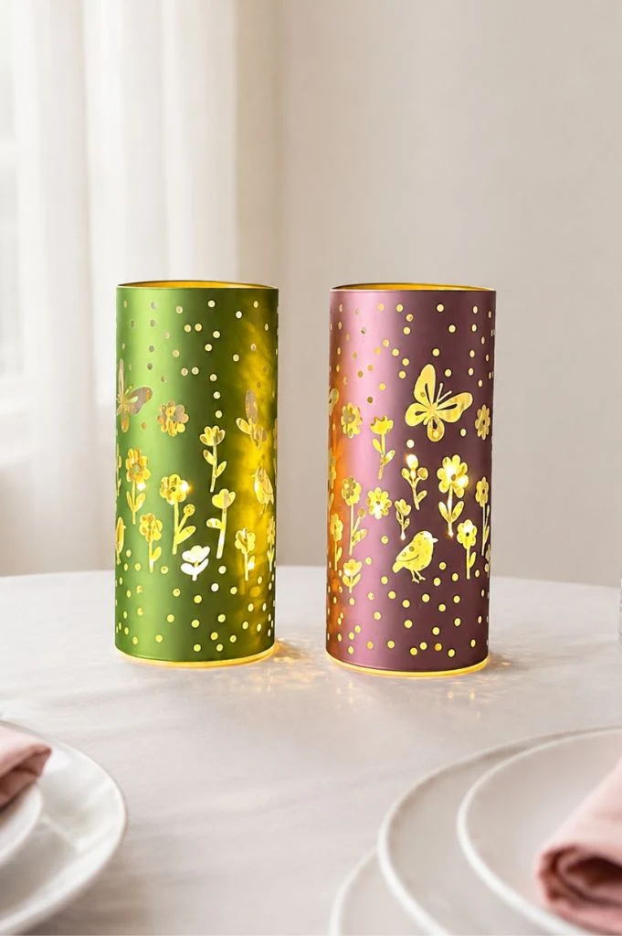 2er Set Dekolicht Polline LED 20cm rosa + grün