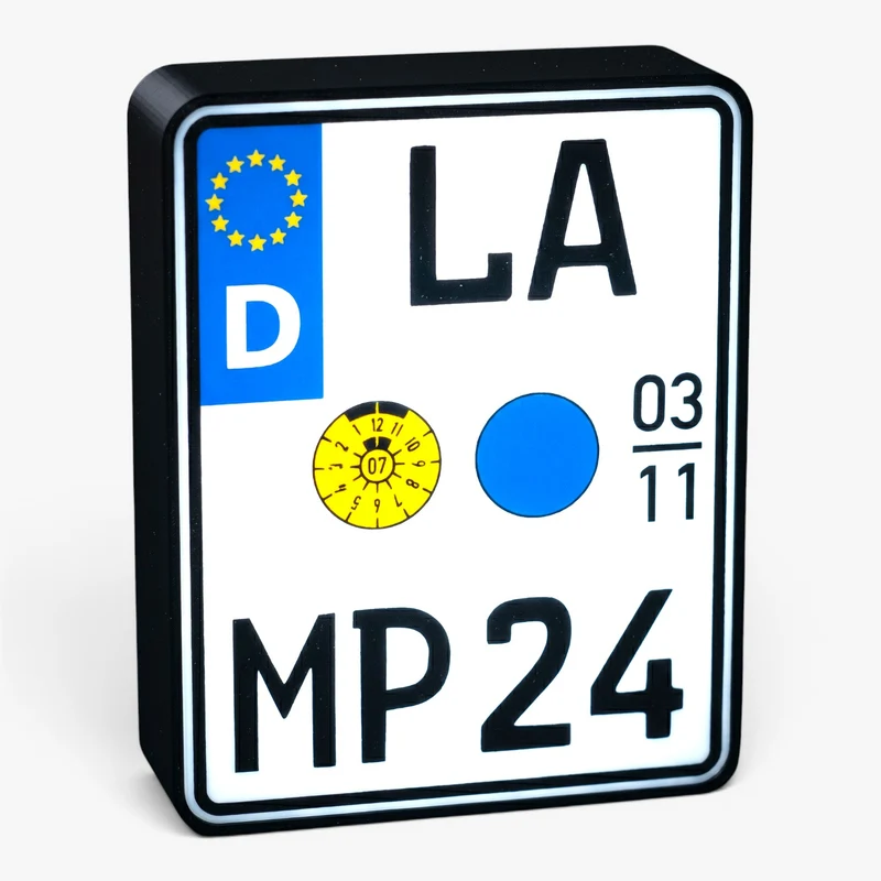 Dein Motorrad Kennzeichen als Lampe