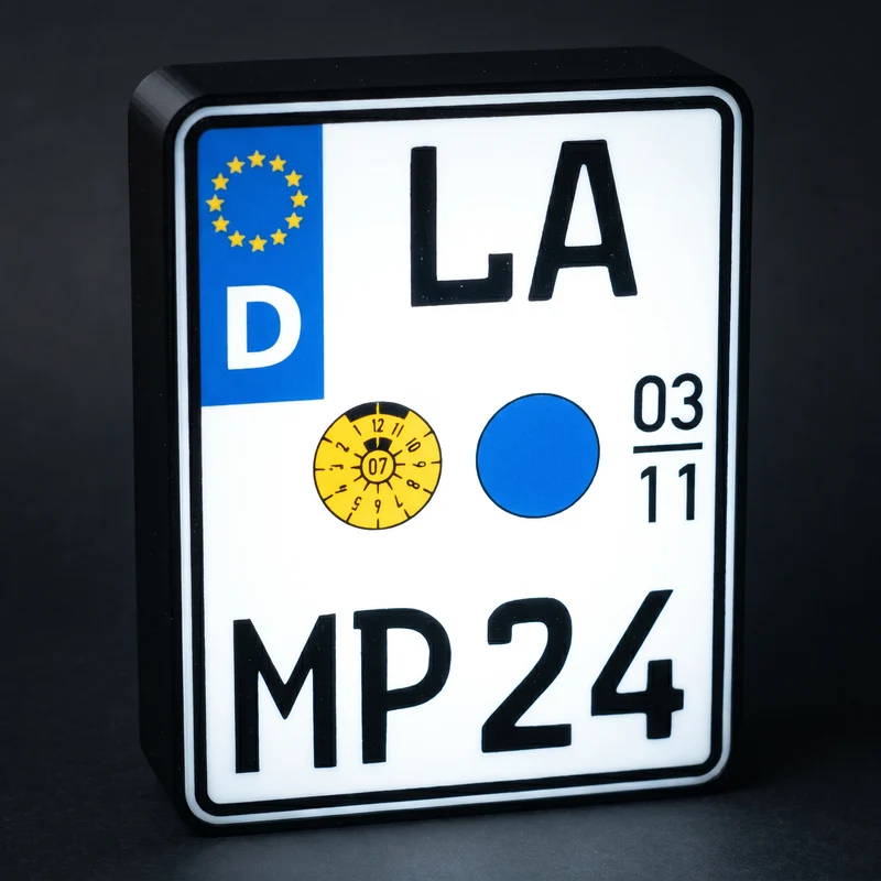 Dein Motorrad Kennzeichen als Lampe