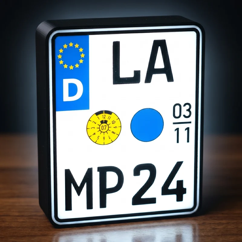 Dein Motorrad Kennzeichen als Lampe