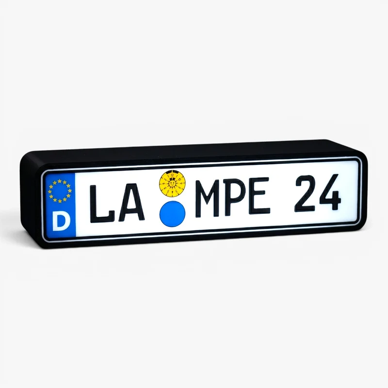Dein Auto Kennzeichen als Lampe