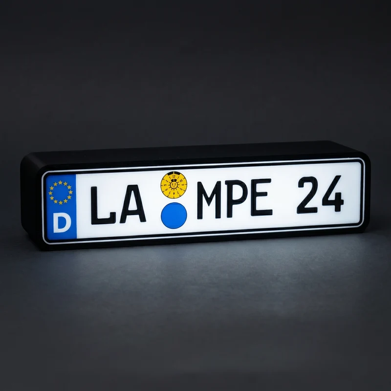 Dein Auto Kennzeichen als Lampe
