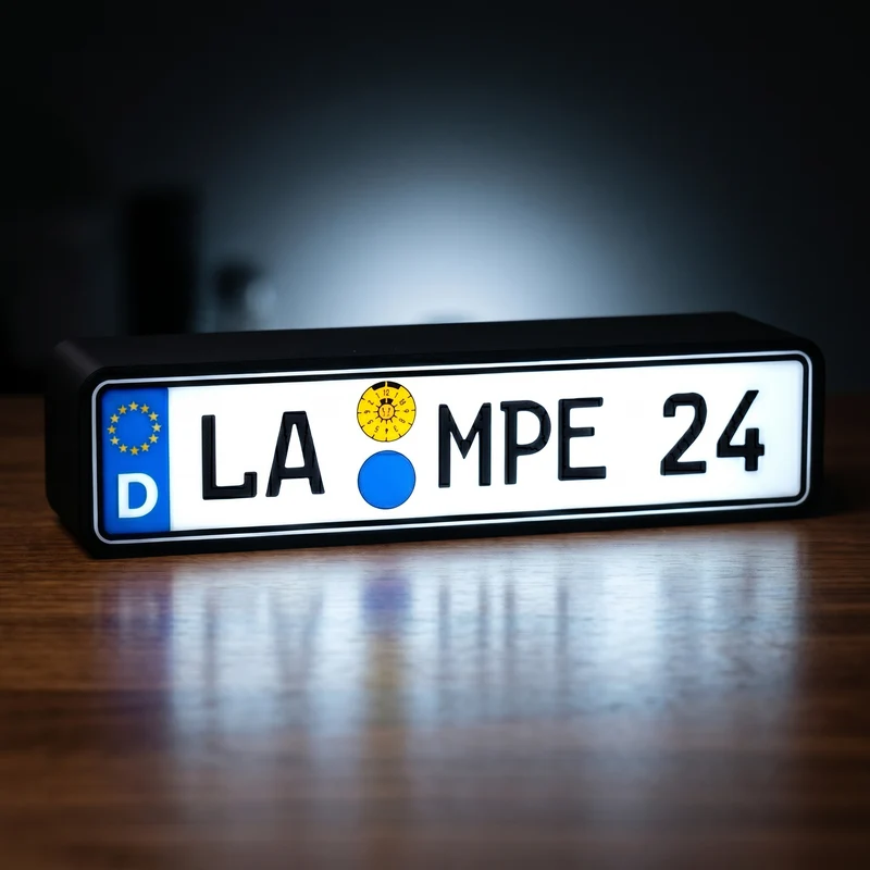 Dein Auto Kennzeichen als Lampe