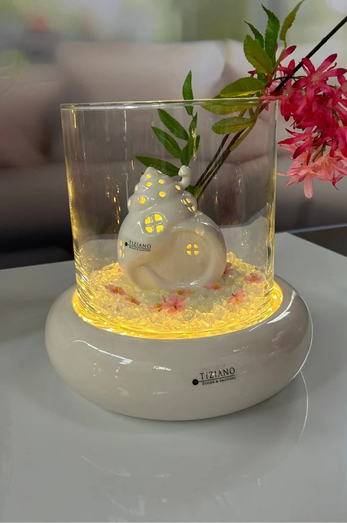 Windlicht Merida LED 26cm creme-weiß