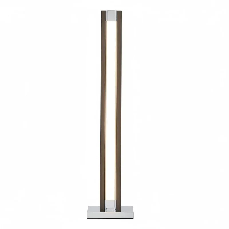 Brilliant Unique LED-Tischlampe – Holz dunkel, 12 W, 805 lm, stufenlos dimmbar