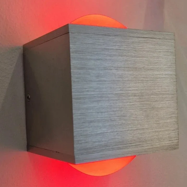 LED Wandlampe Lens RGB + CCT dimmbar mit Fernbedienung – Up & Down, Aluminium eckig