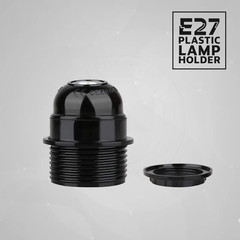 Retro Schraube E27 Lampenfassung in Schwarz für Edison-Glühbirnen~2728