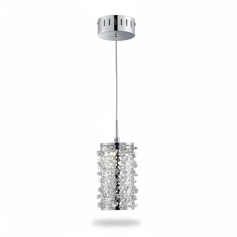 LED-Pendelleuchte GLOSSY Chrom – glitzernde Design-Hängeleuchte mit Acrylkristallen